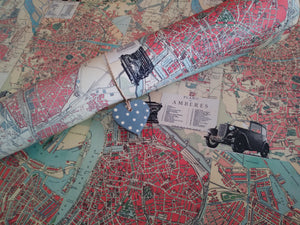Papel decorado para encuadernación Mapa de ciudades de Europa - Artpapel