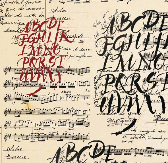 Papel decorado para encuadernación Escritura Caligrafía - Artpapel