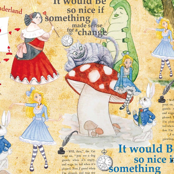 Papel decorado para encuadernación Fairy Tales Alicia en el país de las maravillas - Artpapel