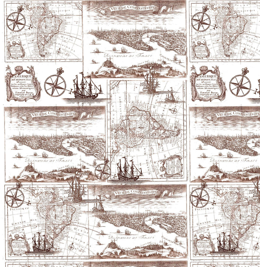 Papel decorado para encuadernación Mapa antiguo - Artpapel