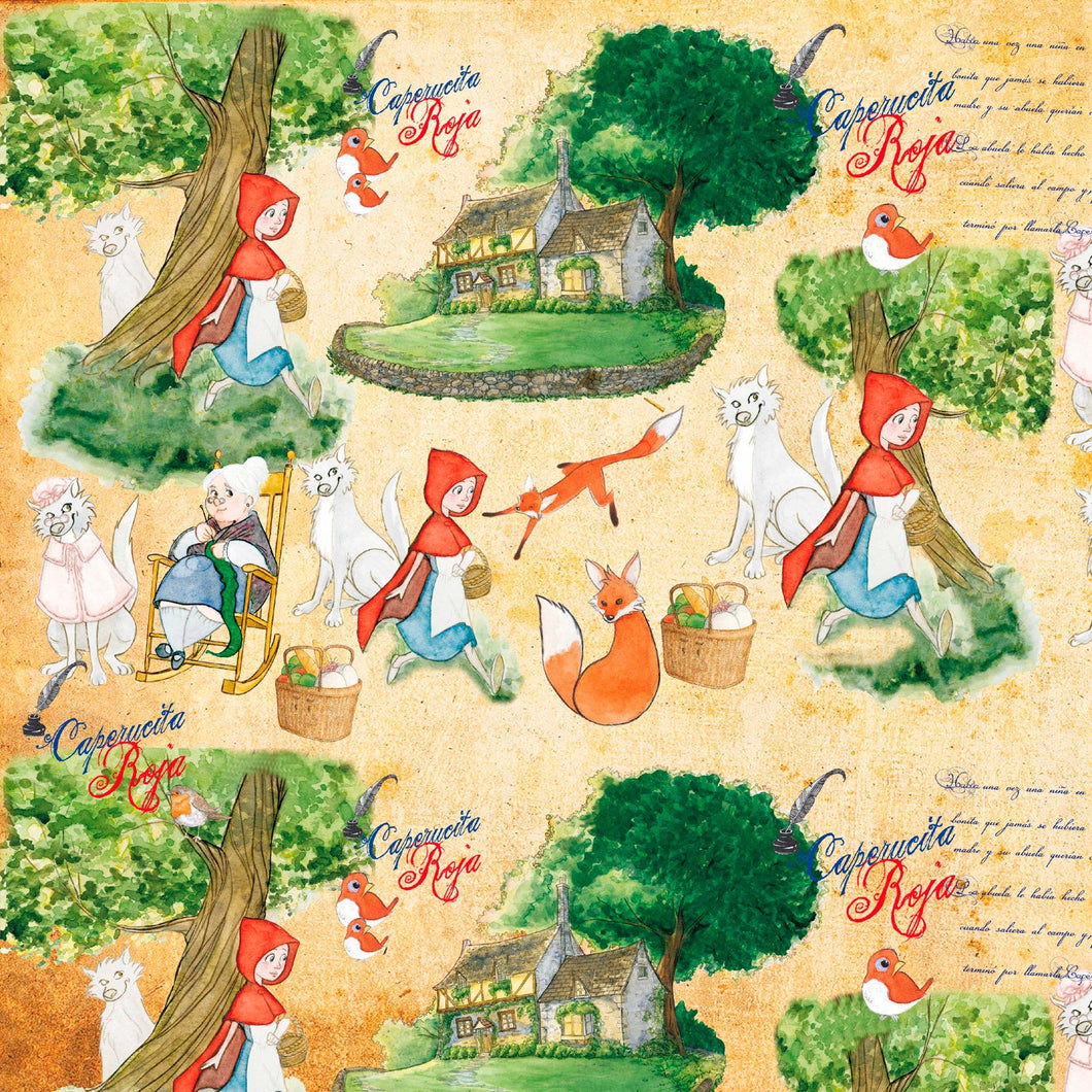 Papel decorado para encuadernación Fairy Tales Caperucita - Artpapel