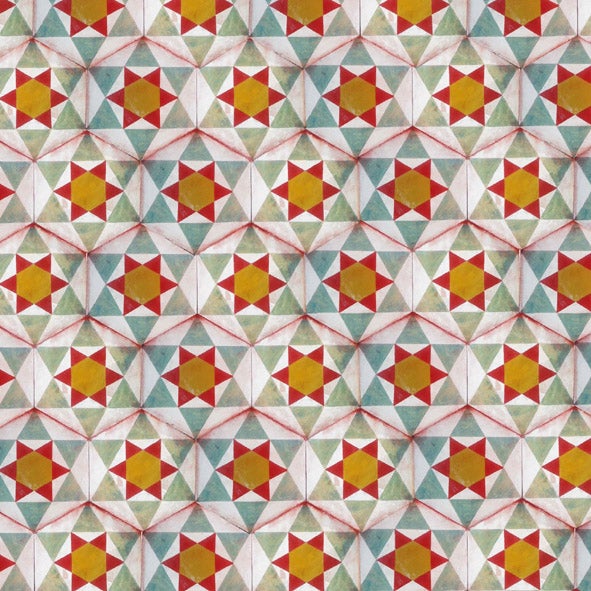 Papel decorado para encuadernación Mosaico hidráulico Comillas - Artpapel