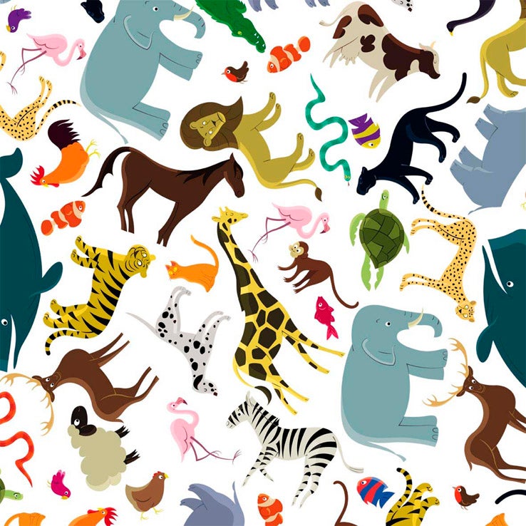 Papel decorado para encuadernación Fairy Tales Animales del la Selva - Artpapel