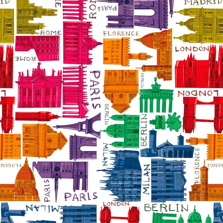 Papel decorado para encuadernación Ciudades de Europa - Artpapel